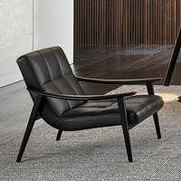 Canapé simple en bois massif chaise Style loisirs cuir matériel éponge remplissage salle à manger école Villa salon entrepôt hôtel utilisation