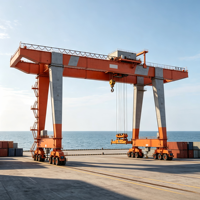 Grue portique à double poutre de type MZ de marque Wanlong, 16T, avec commande PLC, moteur et roulement, portée de 35 m, hauteur de levage de 10 m
