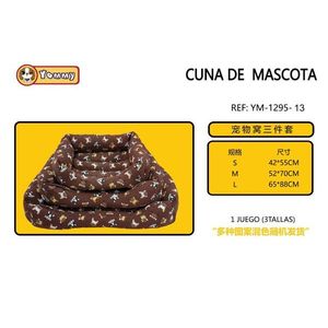 Set Letto per Animali Domestici in Tre Pezzi Imbottito in Cotone Modello YM1295 - Product Image 1