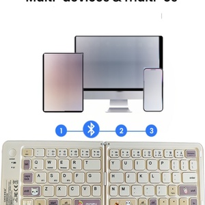 Clavier sans fil pliable 67 touches Style mignon Rechargeable Mini clavier sans fil pliable pour Windows/I.OS/Android - Product Image 5