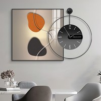 Horloge murale décorative abstraite, peinture moderne, luxe léger, horloge murale à quartz analogique avec aiguilles