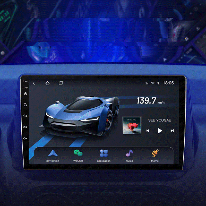 Carmitek 9 inç Android 11 araç Dvd oynatıcı multimedya oynatıcı radyo Video Stereo Gps navigasyon sistemi için Hyundai Santro/Atos 2018 - Product Image 2