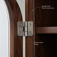 Armoire à miroir de salle de bain noire avec éclairage, revêtement en poudre, pour appartement et hôtel, en forme de aire de jeux