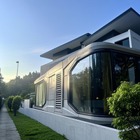 Casa Cápsula Prefabricada de Hormigón con Estructura de Acero, Diseño Francés Moderno, Tamaño y Color Personalizables, Espacio de Vivienda Pequeño para Hotel o Resort