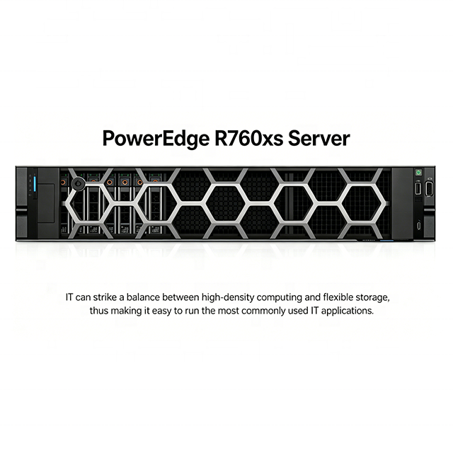 PowerEdge R760xs 2U Rack Server Xeon 6444Y 256GB DDR5 1.6TB NVMe SSD OEM Customized Stock 3-Year Warranty Virtualization