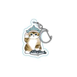 LLavero de dibujos animados de tiburón durmiendo, gato, amigo, camarón, Miau, para hombres <span class=keywords><strong>y</strong></span> mujeres, accesorios, bolso, llavero, anillo, llaveros, regalo de joyería - Product Image 6