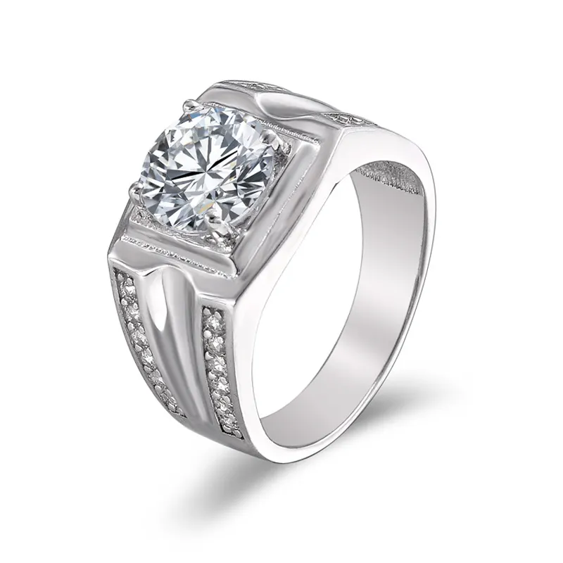 925 alla moda SKA anello in argento Sterling da laboratorio anello in argento con diamanti per gli uomini all'ingrosso