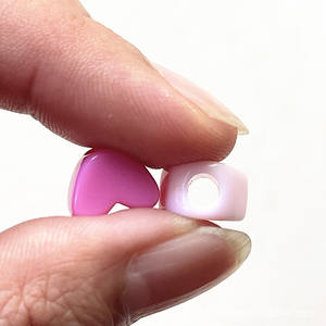 ลูกปัดหลวม macroporous รูปหัวใจสีมาการอง30ชิ้น/ถุงสำหรับการทำเครื่องประดับ - Product Image 4