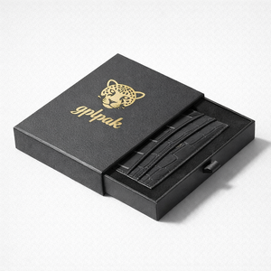 Caja <span class=keywords><strong>de</strong></span> Regalo <span class=keywords><strong>de</strong></span> Lujo Ecológica <span class=keywords><strong>de</strong></span> 2 Piezas con Logotipo <span class=keywords><strong>de</strong></span> Leopardo Negro y Dorado Personalizado, Embalaje <span class=keywords><strong>de</strong></span> Marca para Carteras - Product Image 3