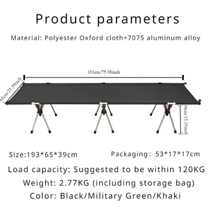 Cama de Camping Plegable Portátil de Alta Calidad y Gran Capacidad de Carga, Tejido Transpirable, CJJC0001-2black Plegable, en Oferta - Product Image 6