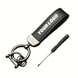 พวงกุญแจรถยนต์ แฟชั่นเรียบง่าย ของขวัญ พวงกุญแจขนสัตว์/หนังกลับ ป้องกันการสูญหาย สั่งทำโลโก้ได้ ขายส่งจากโรงงานโดยตรง พวงกุญแจโลหะ - Product Image 1