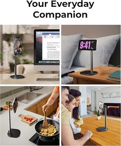 Magnetic Phone Stand for <b>Desk</b> 360 Degree <b>Rotation</b> Adjustable Height Weighted Base - Product Image 4