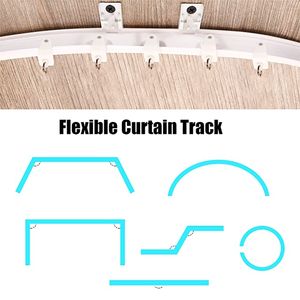 Venta caliente 4M Modelo Steel Track Set Flexible Silent Slide Track con ganchos Gancho - Product Image 3