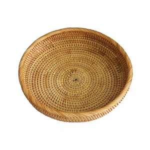 Customized Hand Woven Pp Poly Wicker Fruit Rattan Storage Basket