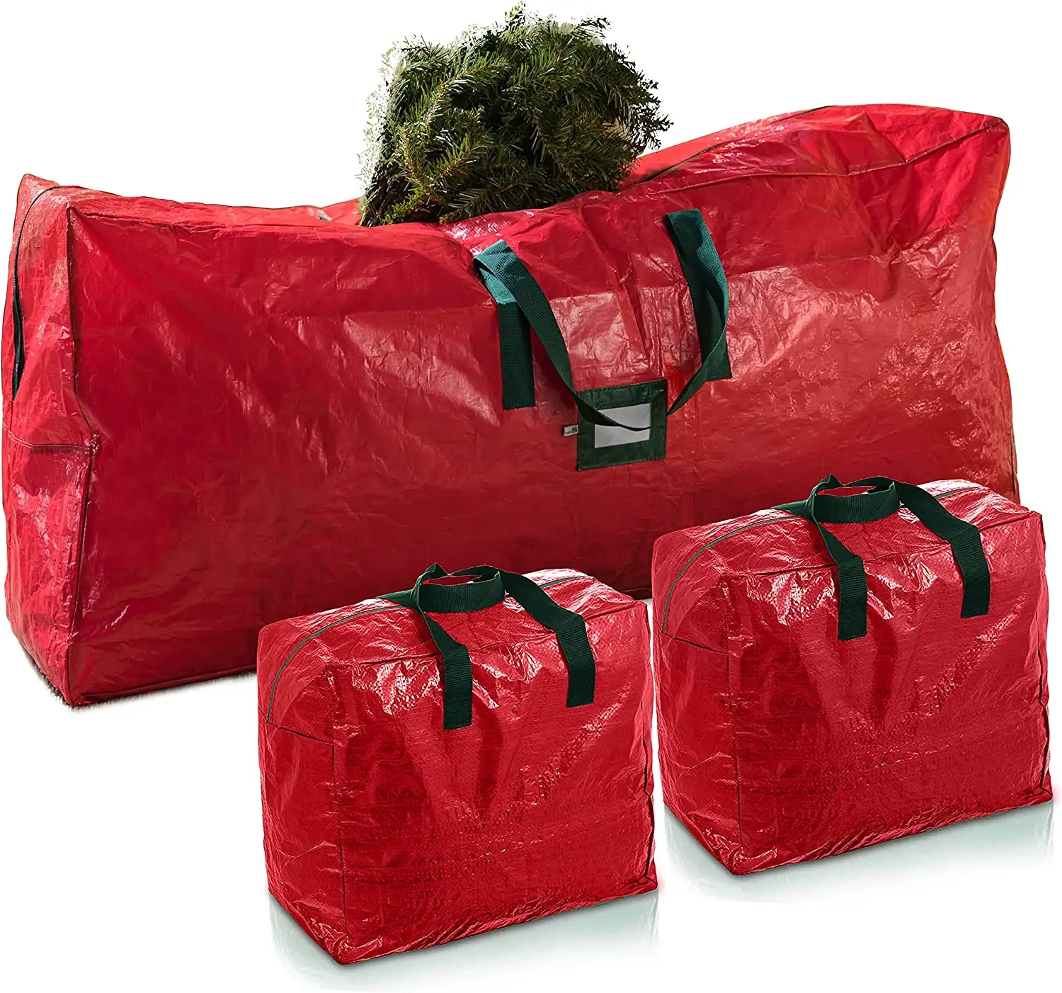 3 paket noel yapay ağaç çantası büyük ağır saklama kabı 7.5 ayak boyunda demonte tatil ağacı çantası kadar uyuyor