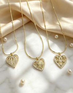 Exquisito Diseño de Joyería para Mujer, Collar con Colgante de Corazón con Circonita Blanca, Precio al por Mayor, para Uso Diario - Product Image 3