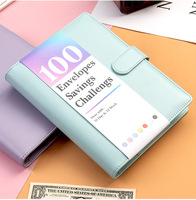 Organiseur de budget portable A6 A5 en cuir PU Macaron, classeur à anneaux, couverture de carnet, classeur de budget, planificateur, enveloppe de trésorerie