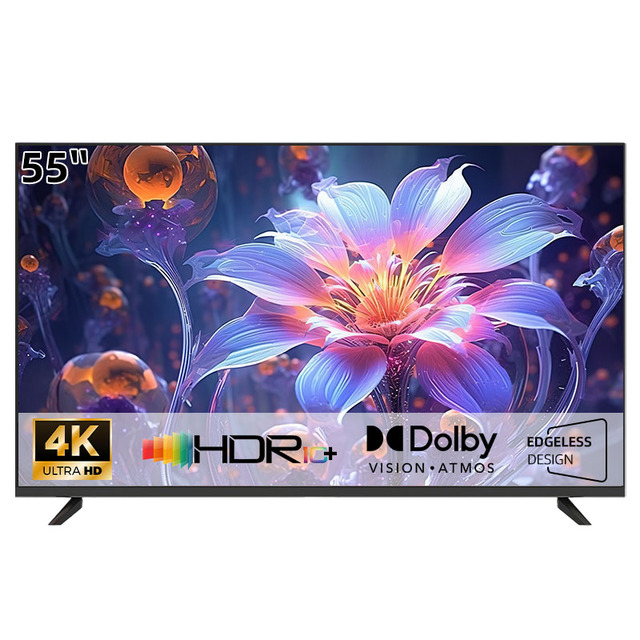 Wholesale LED Smart TV 32-85 Inch 4K 8K HDR Ultra HD with Voice Remote AI Streaming Gaming Built-In Speaker