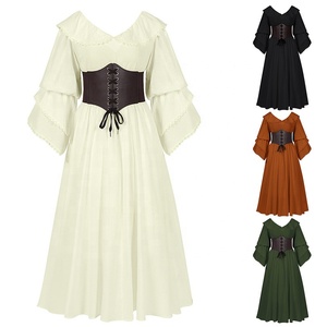 Vestido Medieval <span class=keywords><strong>de</strong></span> Época Renacentista para <span class=keywords><strong>Mujer</strong></span>, Disfraz <span class=keywords><strong>de</strong></span> Hada Élfica Victoriana con Cuello en V, Vestido Retro para Cosplay y Fiestas con Cintura Ajustada - Product Image 1