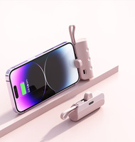 Nouvelle batterie externe compacte ultra-mince sans fil 3300 mAh 5000 mAh double tension, type capsule, avec batterie lithium 18650, vente en gros