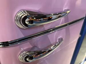 American Red & Tiffany Blue Style français Portable Home Decor Exquisite Retro Double-Door Freezer Bottom-Freezer Refrigerator - Product Image 4