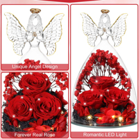 Glasabdeckung Ewige Blume Erzengel Ewige Rose Tanabata Valentinstag Geschenk Glasabdeckung Dekoration