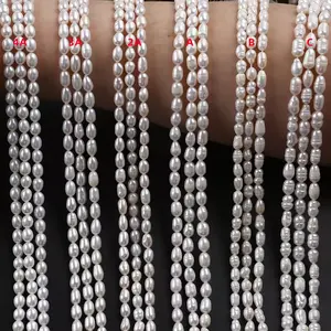 9-10mm AAAA AAA AA A B C verschiedene Grade weiße natürliche lose Perlen echter Süßwasserreis Perlenstrang