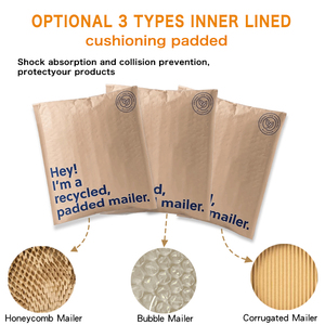 Custom Logo Eco Friendly Recyclable Biodegradable Compostable Honeycomb Kraft Paper Mail <strong>Envelopes</strong> <strong>Padded</strong> Bubble Mailer Bag - Product Image 2