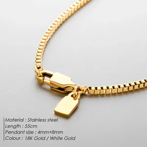 EManco 不锈钢锁骨链时尚新款男士不锈钢盒链项链防水代发货批发 - Product Image 2