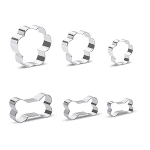 Hunde pfote Knochen karton Keksform Metall geprägte Stempel und Aus stecher Formen De Biscuit De Corpinho Fondant Back geschirr