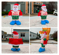 Décoration de Noël gonflable personnalisée de 2,5 m, Père Noël gonflable de dessin animé, imperméable, pour l'été