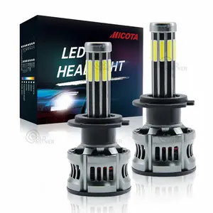 גבוהה כוח סופר מואר 10000 לום 12V 24 V H1 H3 H7 H11 9005 9006 H4 Led פנסי x8 רכב Cob led הנורה