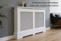 Cache-radiateur moderne blanc laqué de qualité supérieure, OEM ODM pour les marques de décoration intérieure européennes et américaines, meuble de radiateur grande taille 1500 mm