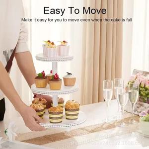 White <b>3</b> <b>Tier</b> Round Dessert <b>Stand</b> For Birthday Party <b>Cake</b> Display Tabletop Decorations - Product Image 4