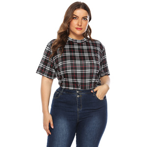 Camicetta scozzese <span class=keywords><strong>a</strong></span> collo alto da donna, - Product Image 3