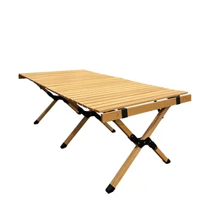 High Quality Lightweight Beech Wood Excellent Texture Foldable Egg Roll Folding Picnic Table