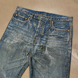 MZN <span class=keywords><strong>Jeans</strong></span> Denim Cerati da Uomo di Alta Qualità Personalizzati di Fabbrica OEM 100% Cotone <span class=keywords><strong>Stone</strong></span> Washed Stile High Street Hip Hop Vendita all'Ingrosso - Product Image 5