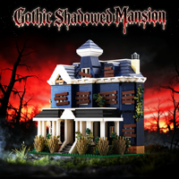 Blocs de construction TikTok Viral Haunted Mansion, Maison mystérieuse gothique - Modèle architectural effrayant, Jouet de présentation, Cadeau pour adultes et enfants