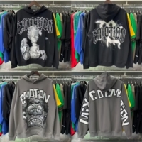 2026 Glo Beautiful Trendy Mixed Emotion Sweat à capuche décontracté ample à imprimé lettres aléatoires pour Hommes et Femmes