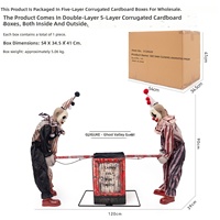 Grand Clown Mécanique Électrique à Bascule pour Halloween, Décoration Extérieure à Capteur de Mouvement, Bestseller pour Maison Hantée