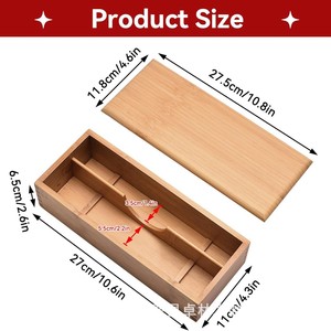 Caja de almacenamiento de madera para cucharas y palillos, para el hogar y la cocina, con tapa. - Product Image 4