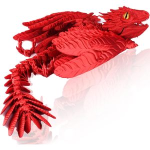 Jouet anti-stress dragon imprimé en 3D, ailes articulées flexibles, figurine en plastique pour enfants de 8 à 13 ans, cadeau unisexe - Product Image 1