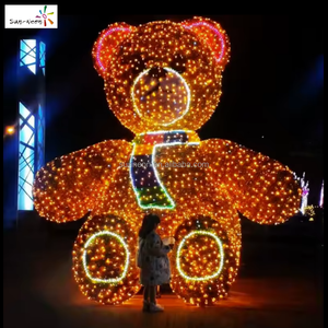 Decoraciones navideñas de exterior con luces LED en forma de oso para decoración festiva al aire libre - Product Image 1