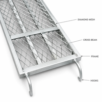 Planche de chantier en acier galvanisé, treillis diamanté, métal expansé, antidérapante, robuste, pour la construction, vente en gros Chine