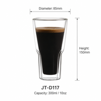 Mug à café et tasse à thé minimalistes en verre borosilicate à double paroi, capacité standard, faits à la main, compatibles lave-vaisselle