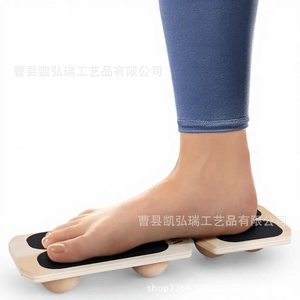 Tabla de equilibrio de madera maciza transfronteriza, tabla de estiramiento de tobillo, tabla de equilibrio de una sola pieza, tabla de estiramiento de madera - Product Image 1