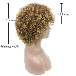 Peluca de fibra química rizada corta marrón elegante <span class=keywords><strong>para</strong></span> mujer de 15 pulgadas con alambre de alta temperatura de <span class=keywords><strong>redecilla</strong></span> rosa <span class=keywords><strong>para</strong></span> cualquier ocasión - Product Image 3