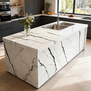 Hiện đại Đá Nhân Tạo tinh thể màu trắng đá thạch anh truy cập slab thạch anh nhà bếp <span class=keywords><strong>Countertop</strong></span> Đá Nhân Tạo cho các bảng - Product Image 1