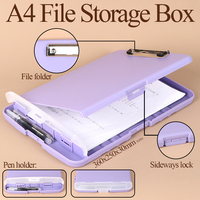 Portapapeles Plegable WEISHENG PP A4, Organizador de Archivos de Papelería, Portapapeles de Enfermería con Portaplumas, Caja de Almacenamiento para Portapapeles Tamaño Carta