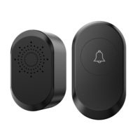 Sonnette sans fil 1 à 2, fonctionne sur piles, portée 300 m, sonnette intelligente sans fil pour maison, appel sans fil, sonnette avec lumière LED à brancher